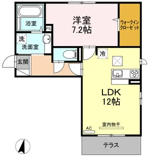 プレリエ モンテ唐湊【1階】の間取り