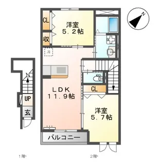 メゾンシルヴィア【2階】の間取り