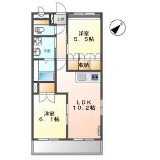グリーンヴィレッジ【201号室】の間取り