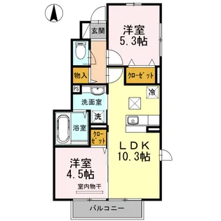 GRANDEUR翔 B棟【101号室】の間取り