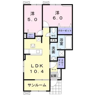 Dーメゾン米ノ津【1階】の間取り