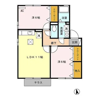 セジュール橋口【1階】の間取り