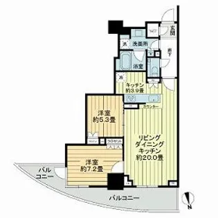 ザ・パークハウス鹿児島中央タワー【9階】の間取り