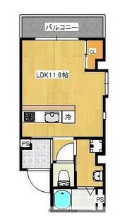 イリスパイラブライト与次郎テラス【301号室】の間取り