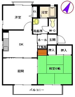 メゾンドフルール A棟【2階】の間取り