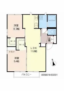 メゾンドフルール E棟【2階】の間取り