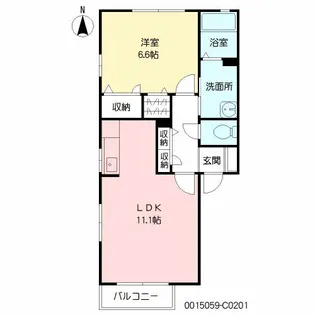 サンロード C棟【201号室】の間取り
