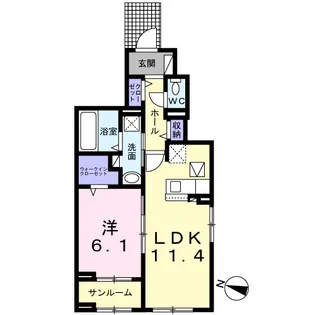 サニーガーデン【1階】の間取り
