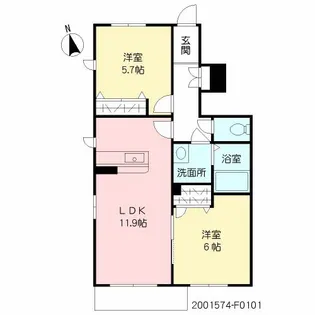 ヴィラサンパティークF棟【1階】の間取り