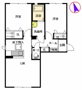 シャーメゾン アムール B棟【1階】の間取り