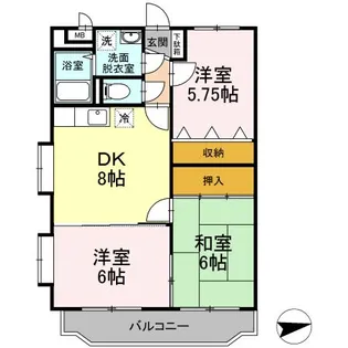 サンローゼ三島【3階】の間取り