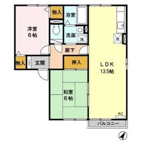 サニーパークハイツ【2階】の間取り