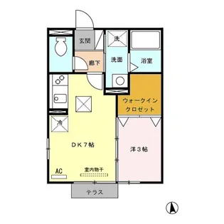 ルーチェフィオーレほうえ【106号室】の間取り