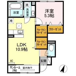 アリエッタ オール電化【1階】の間取り
