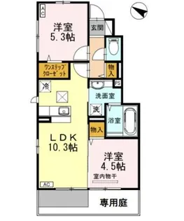 セジュールLA CASA【1階】の間取り