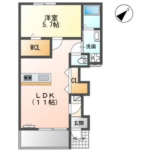 コリーヌ・ヴァンベール【1階】の間取り