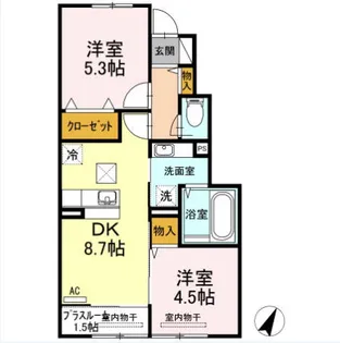 ソレイユ花棚【1階】の間取り