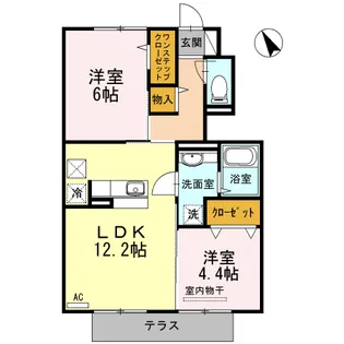 WOODS HOUSE 天神【1階】の間取り