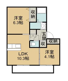 フォレストパーク B棟【302号室】の間取り