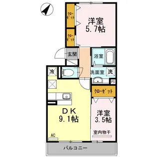サニーヒル宇宿【2階】の間取り