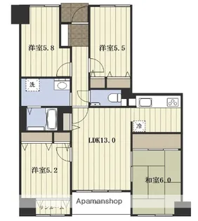 サーパス西千石【603号室】の間取り