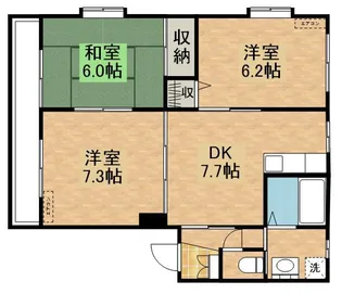 フィフティズB【3階】の間取り