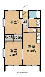 マンション太陽【2階】の間取り