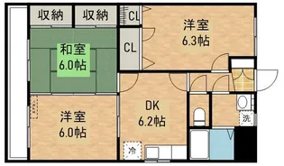 フィフティズA【3階】の間取り