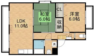 グランビューA【3階】の間取り