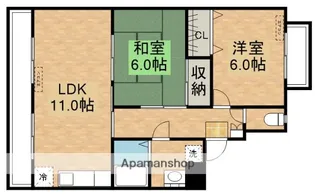 グランビューA【1階】の間取り