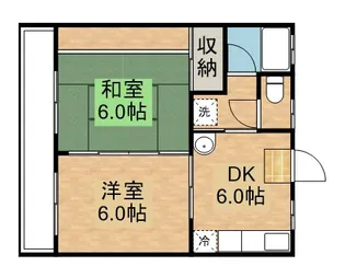 ポピーハイツA【1階】の間取り
