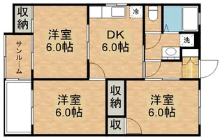 サンロード寿A棟【2階】の間取り