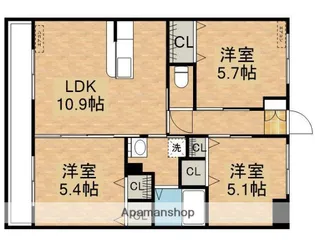 ディコルツァ寿【3階】の間取り