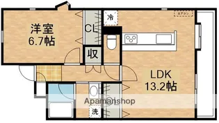 サンティアナ志布志【1階】の間取り