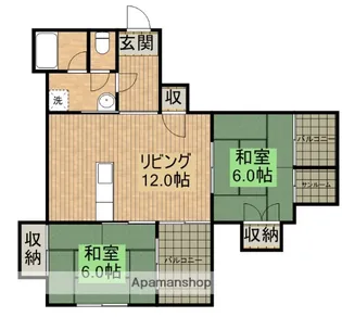 サンロード寿B棟【6階】の間取り