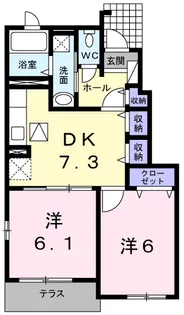カーサフィオーレⅡ【1階】の間取り