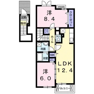 シャローム 通山【2階】の間取り