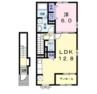 イル ルオーゴB【2階】の間取り