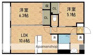 GLANZ末吉【3階】の間取り