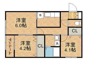 コリーヌ【1階】の間取り