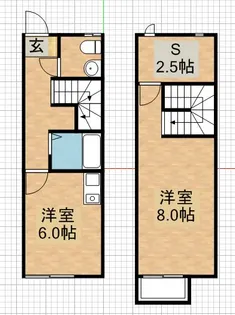 鹿児島県鹿屋市西原2丁目【テラスハウス】の間取り