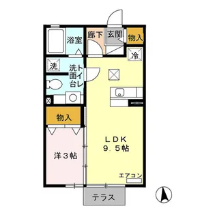 セジュール札元 A棟【1階】の間取り