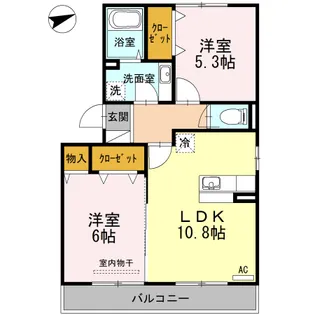 ボナール【201号室】の間取り