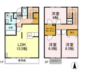 鹿児島県鹿屋市旭原町【テラスハウス】の間取り