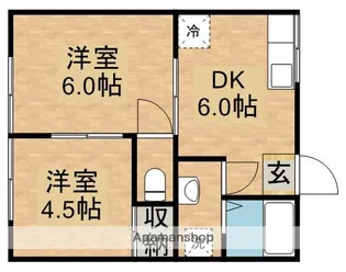 鹿児島県鹿屋市西原2丁目【アパート】の間取り