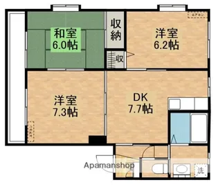 鹿児島県鹿屋市郷之原町【マンション】の間取り