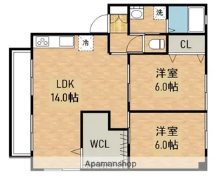 KJウイングB棟【2階】の間取り