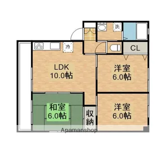 KJウイングB棟【1階】の間取り