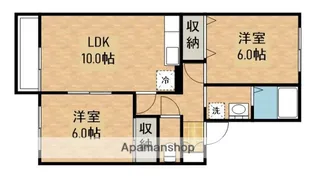 ルトゥール札元【2階】の間取り