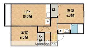 ルトゥール札元【2階】の間取り